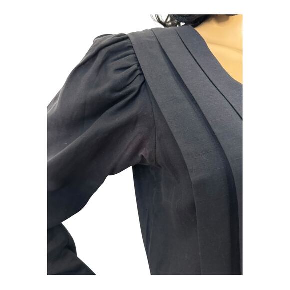 Vintage 70’s Diane Von Furstenberg Ladies Linen black midi dress size small - Picture 13 of 17